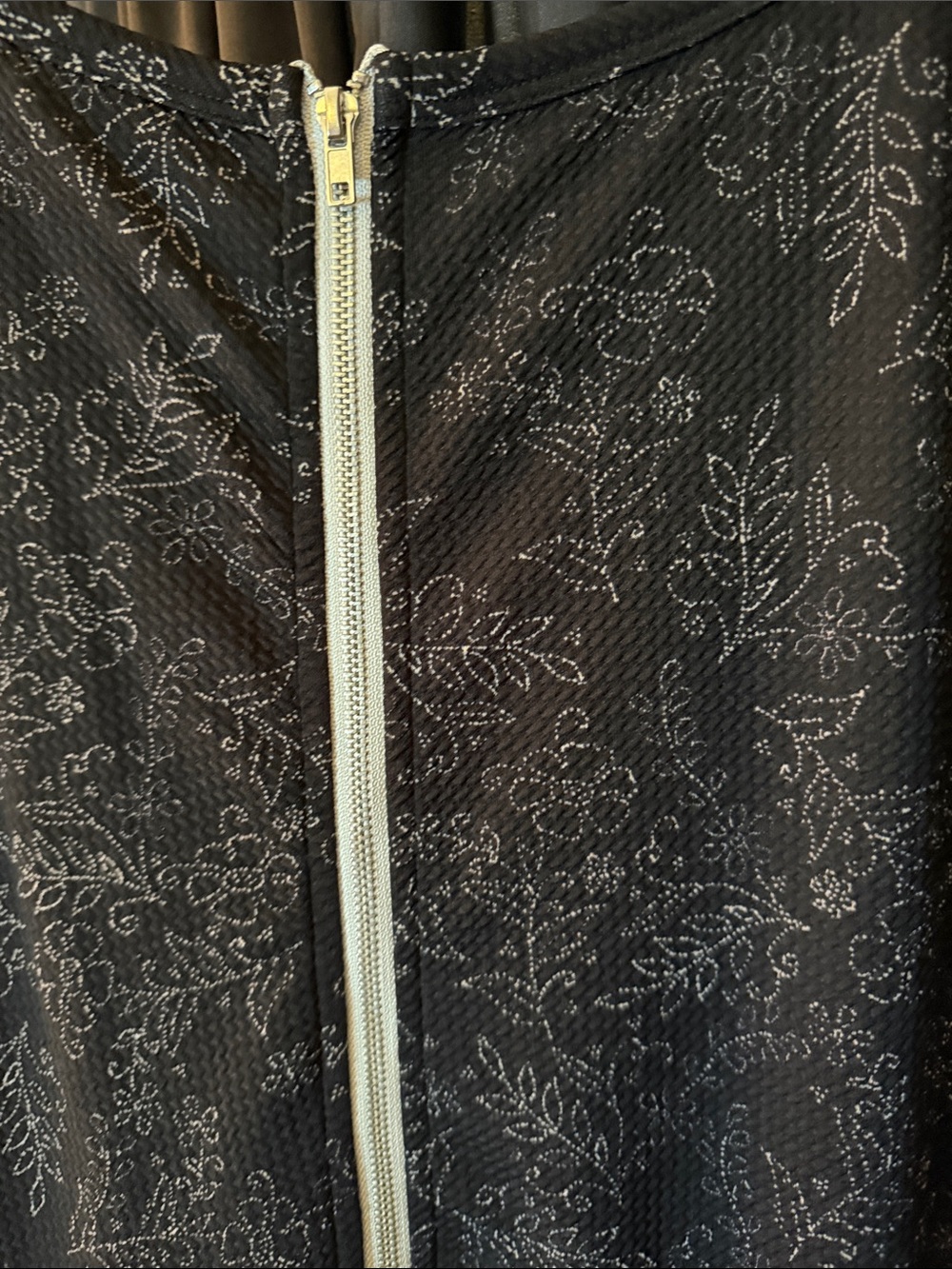 LuLaRoe Black Midi Dress with Light Gray Floral Print - Picture 6 of 6